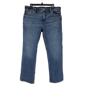 BKE Buckle Tyler Straight Mid Rise Stretch Dark Wash Jeans Mens 34x30